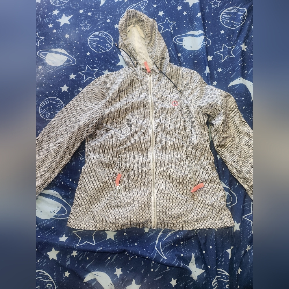 Gray Hooded Rain Jaket